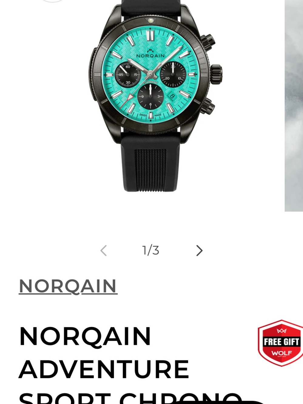 Norqain Adventure Sport Chrono 44mm DLC Limited Edition Swiss made watch. - Picture 7 of 7